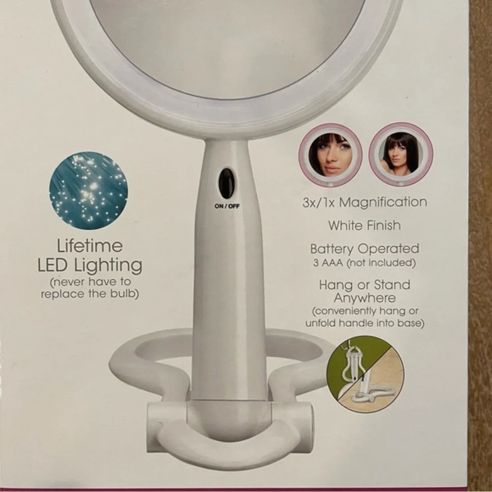Conair Reflections LED Lighted Collection 3X/1X Magnification Mirror Battery NEW